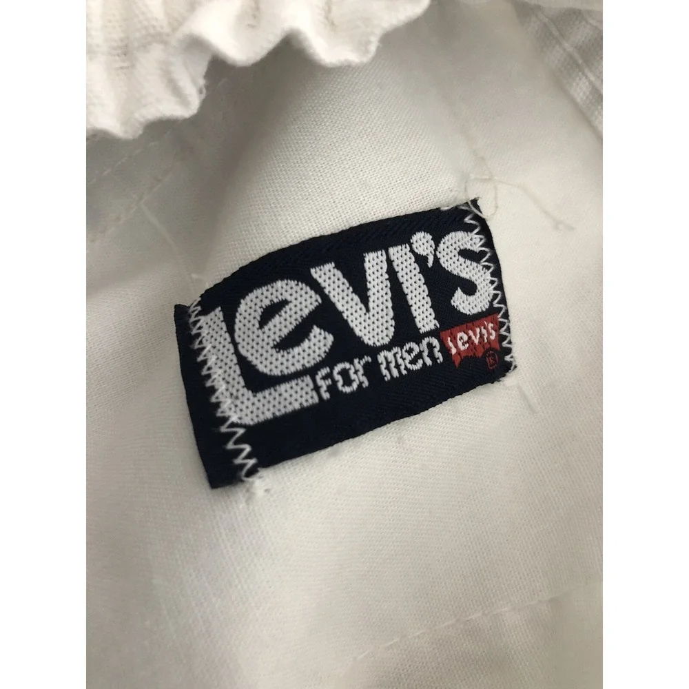 Levi's Vintage Canvas‎ Shorts Mens White Fair Elastic Waist San Francisco Patch